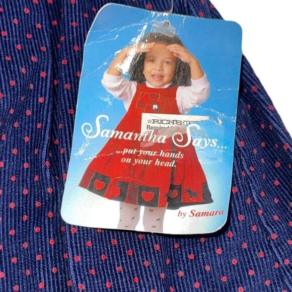 NWT Samantha Says by Samara Corduroy Navy & Red Polka‎ Dot Dress - Size 6X - Picture 4 of 7